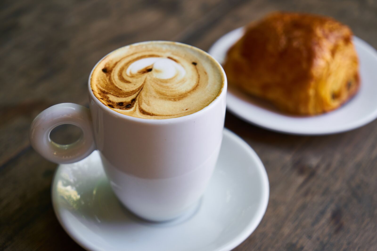 Sony a7R II sample photo. Coffee, croissant, latte photography