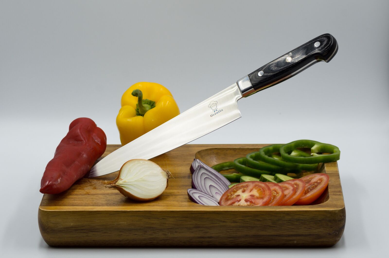 Nikon D7000 sample photo. Knife, food, wood photography