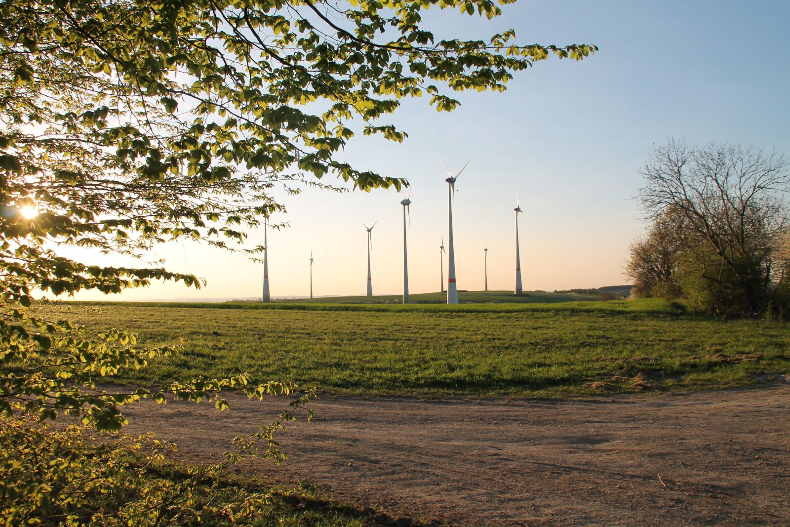 Canon EOS 1100D (EOS Rebel T3 / EOS Kiss X50) sample photo. Wind power plants, sunset photography