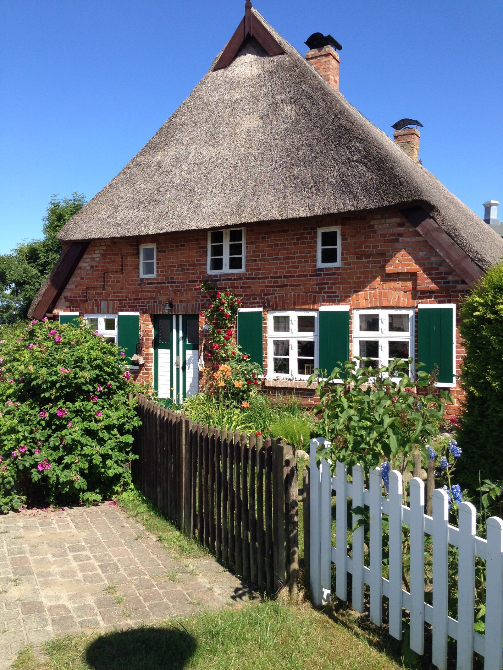 iPhone 5 back camera 4.12mm f/2.4 sample photo. Thatched roof, baltic sea photography