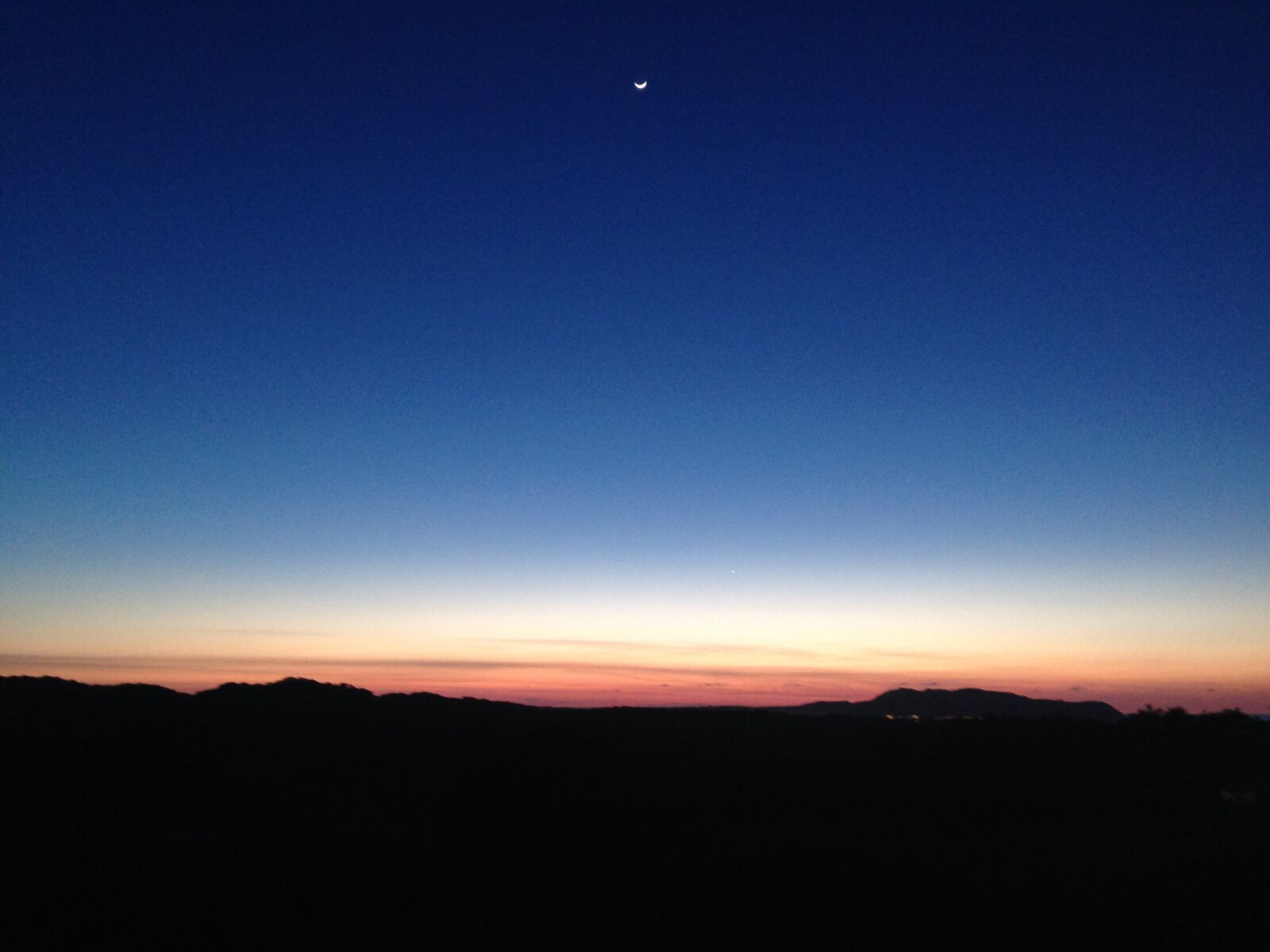 Apple iPhone 5 sample photo. Blue, sky, crescent, moon photography