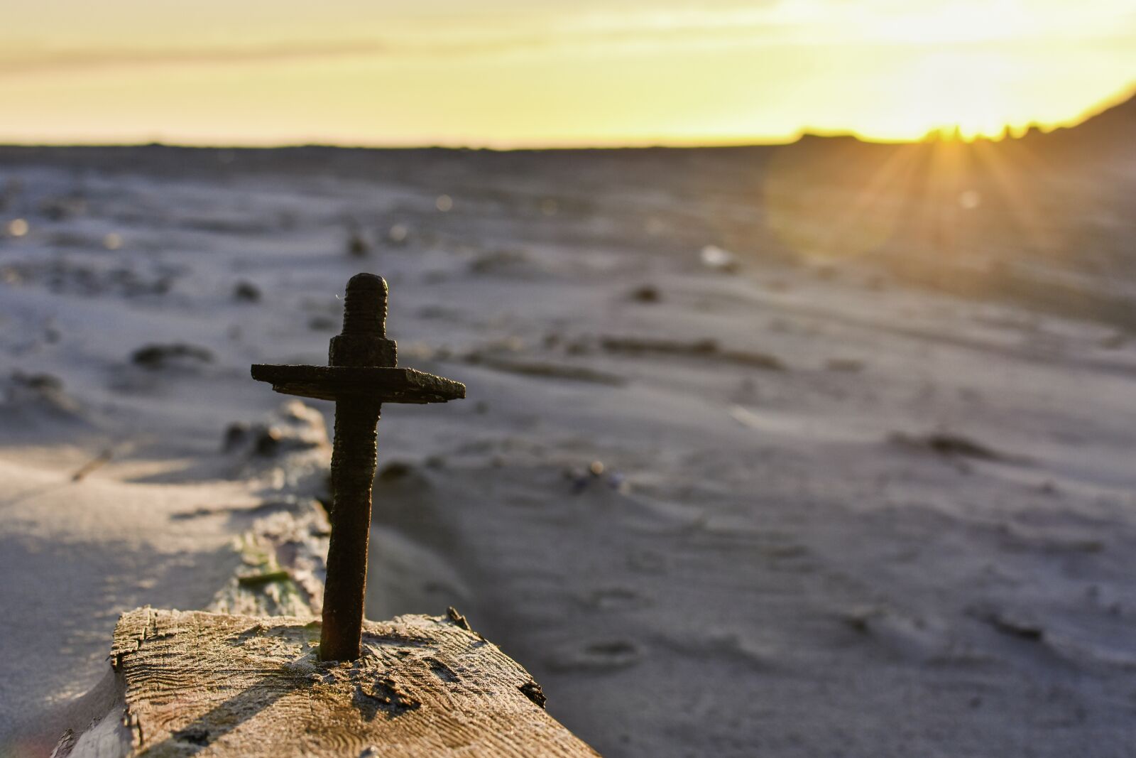 Nikon D7200 sample photo. Cross, beach, sunset photography