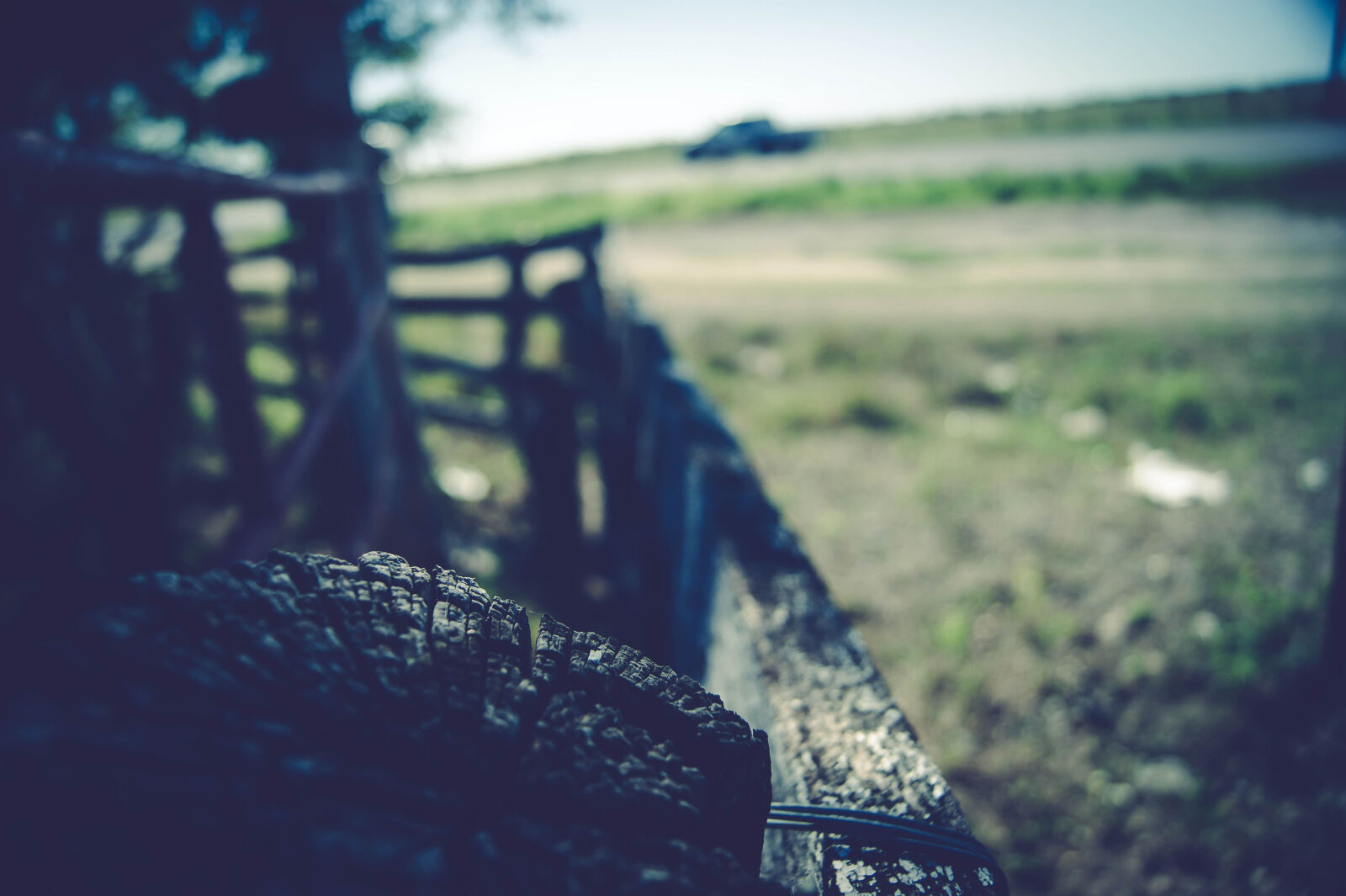 Sony Alpha DSLR-A390 sample photo. Automobile, fence, grass, mud photography