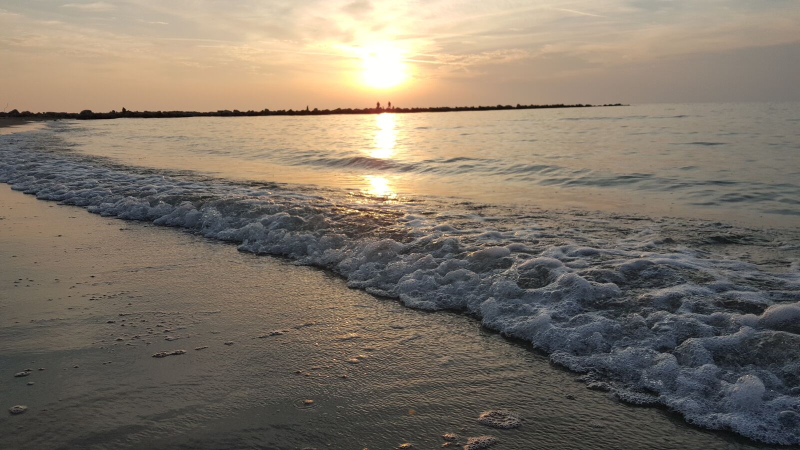 Samsung Galaxy Note5 sample photo. Sunset, reflection, sea photography