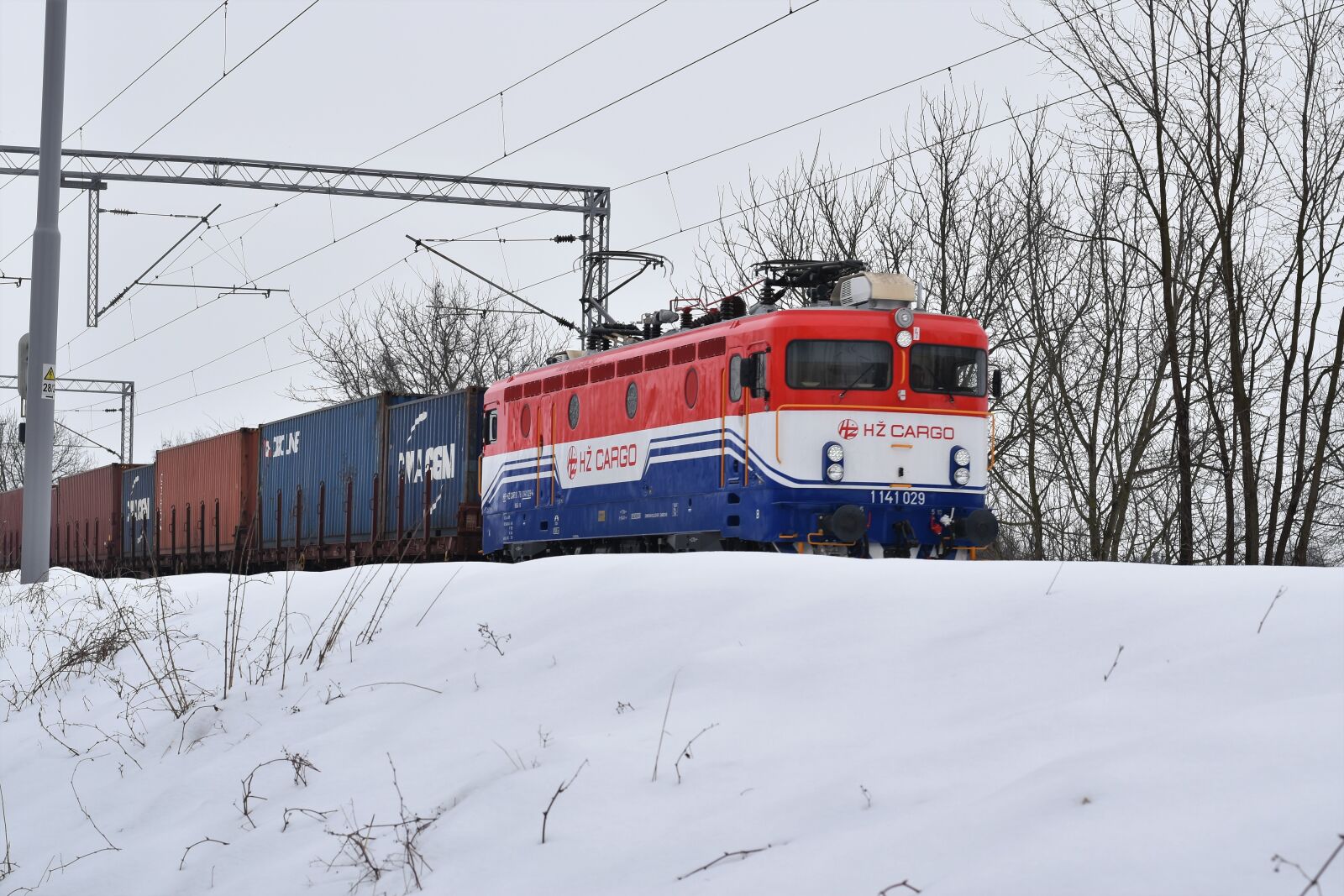 Nikon D5600 sample photo. Colorful train in snow photography
