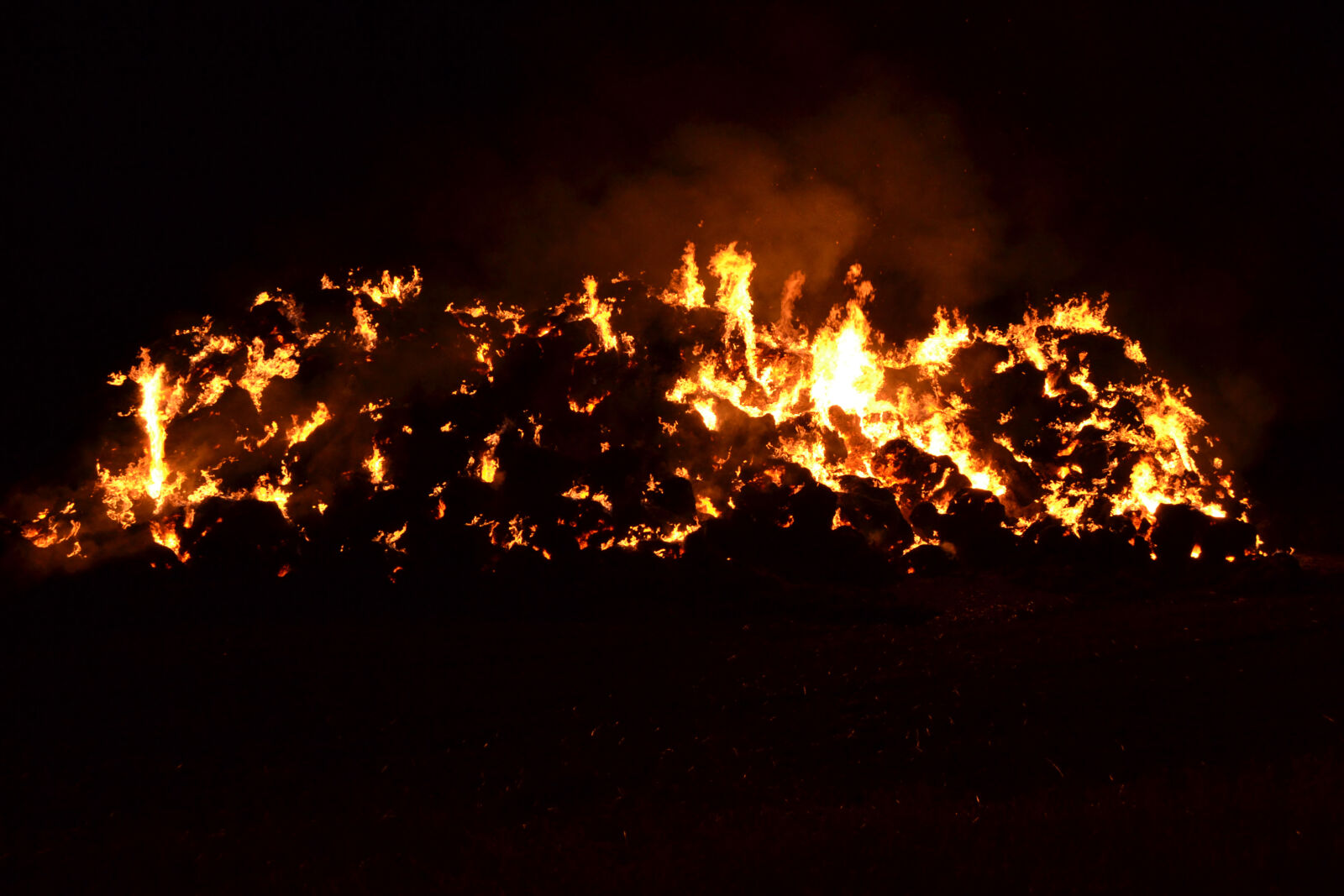 Nikon D3100 sample photo. Incendie, foin photography