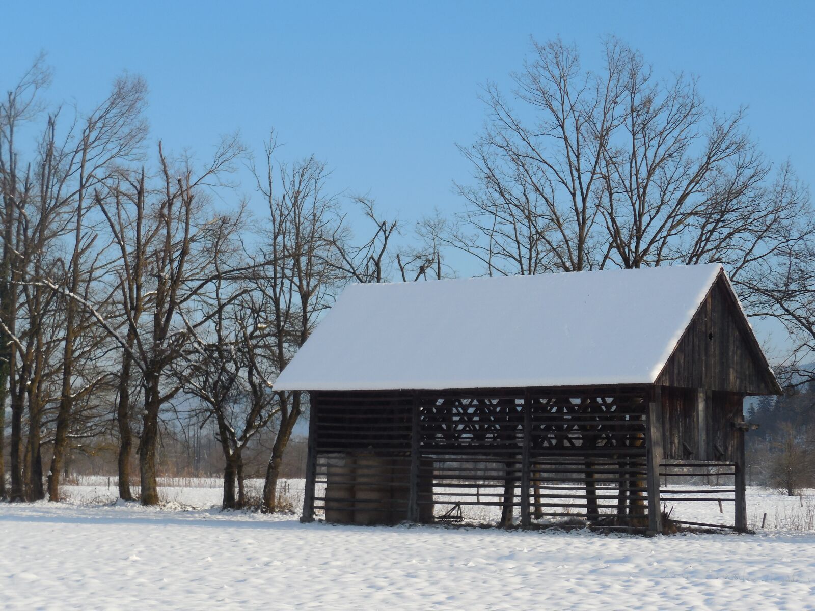 Nikon Coolpix S6500 sample photo. Barn, winter, snow photography