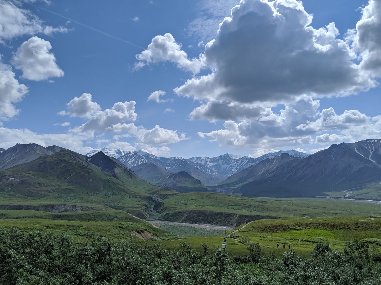 Google Pixel 3 sample photo. Clouds, mountain, green photography