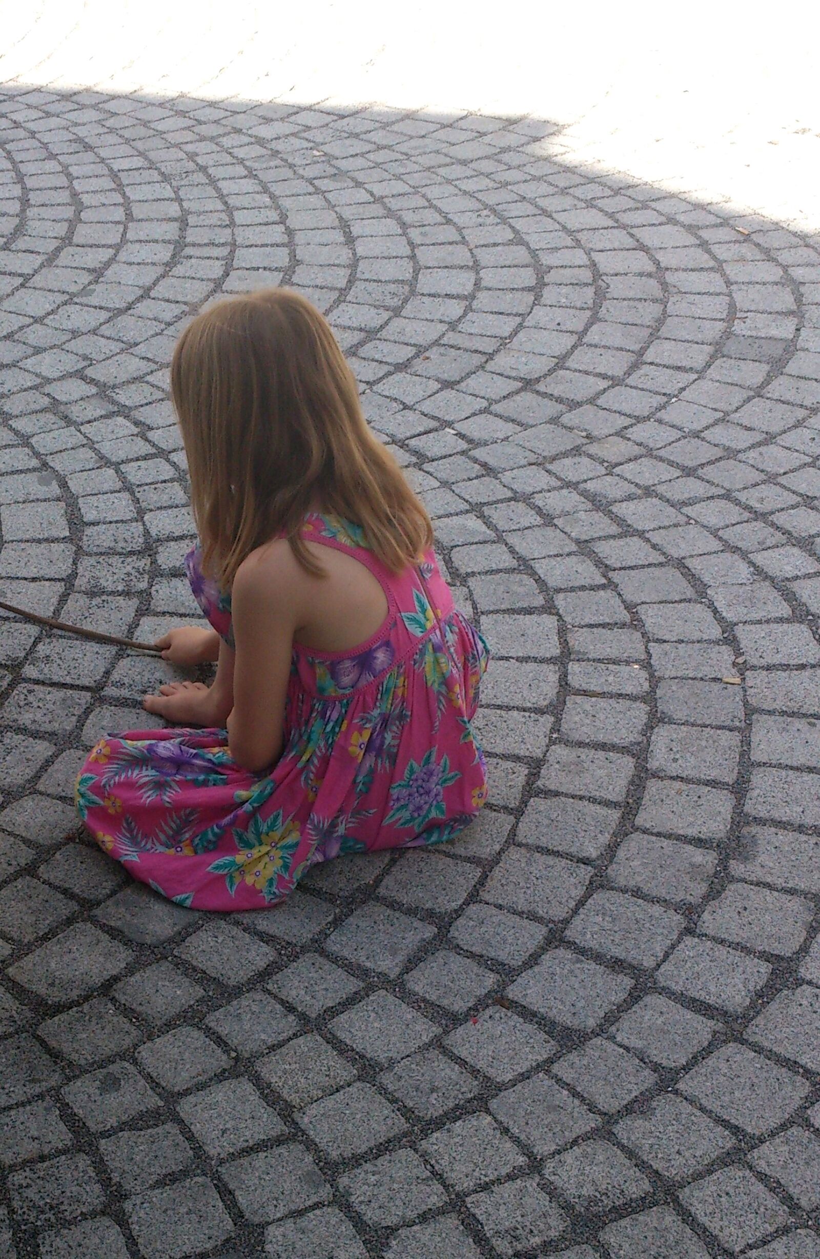 Sony Xperia T sample photo. Girl, child, paving stones photography