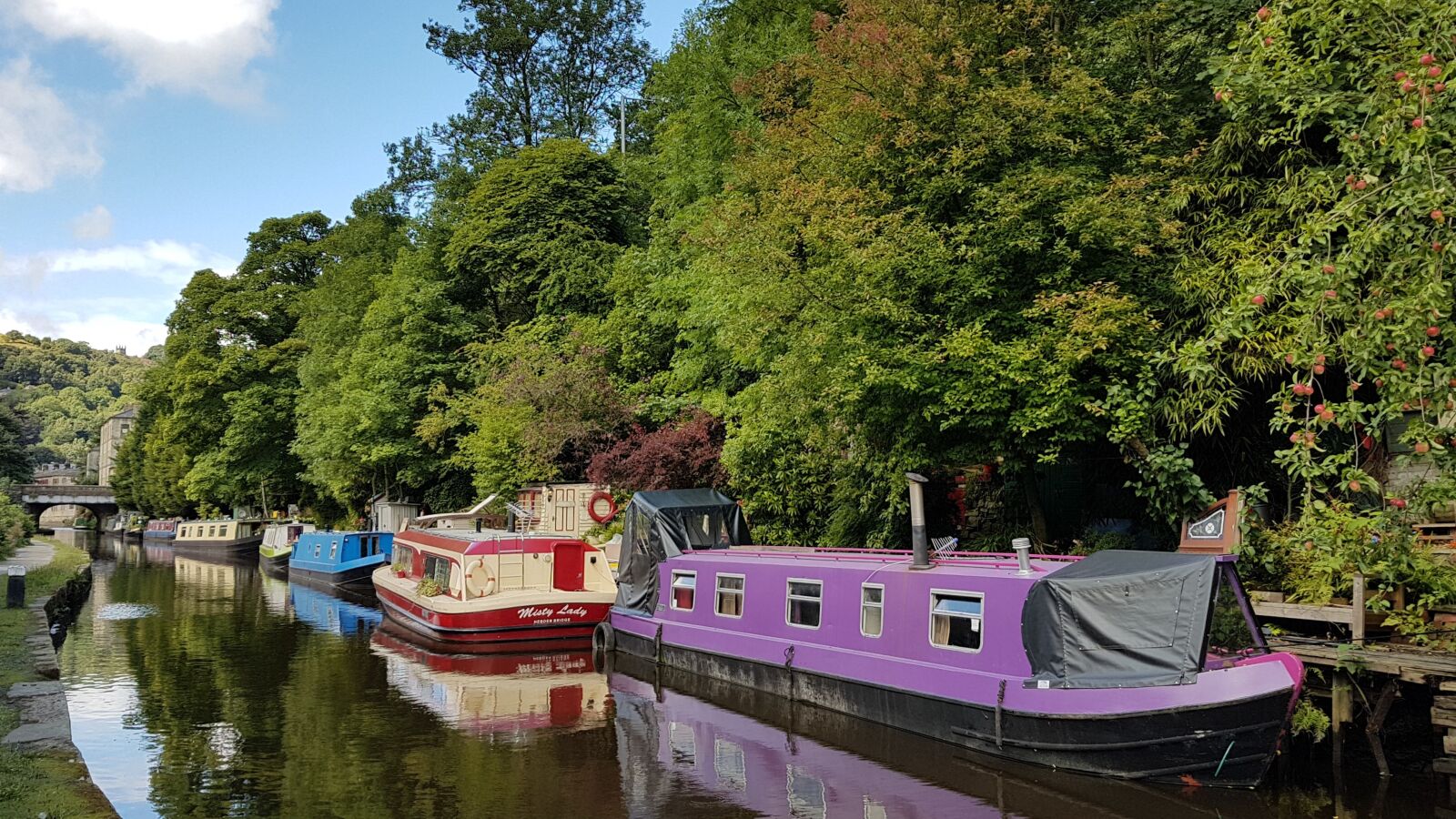Samsung Galaxy S7 sample photo. Hebden bridge, canal, barge photography
