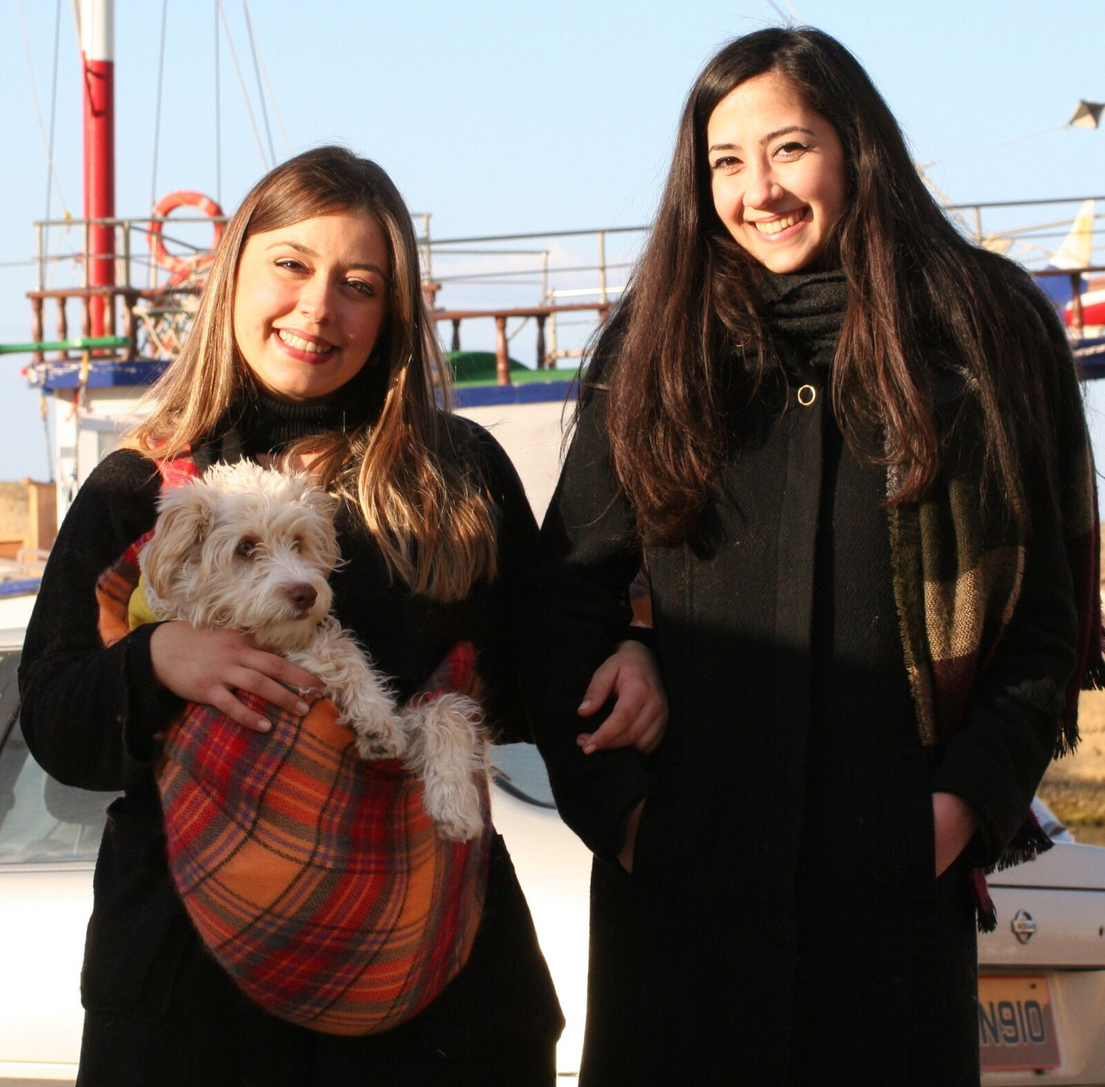 Canon EOS 20D sample photo. Two, girls, puppy photography
