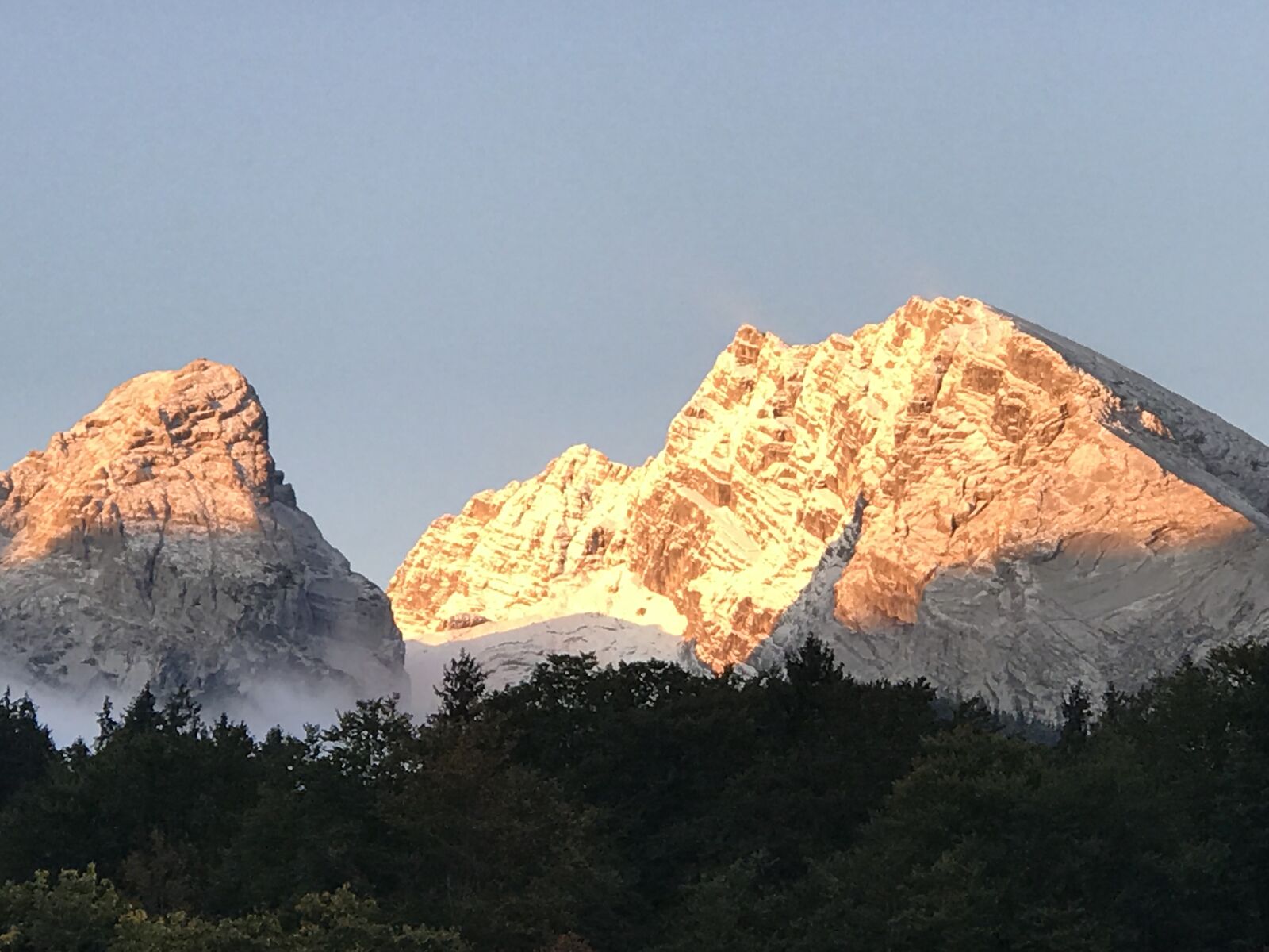 iPhone 7 Plus back dual camera 6.6mm f/2.8 sample photo. Mountains, watzmann, sunrise photography