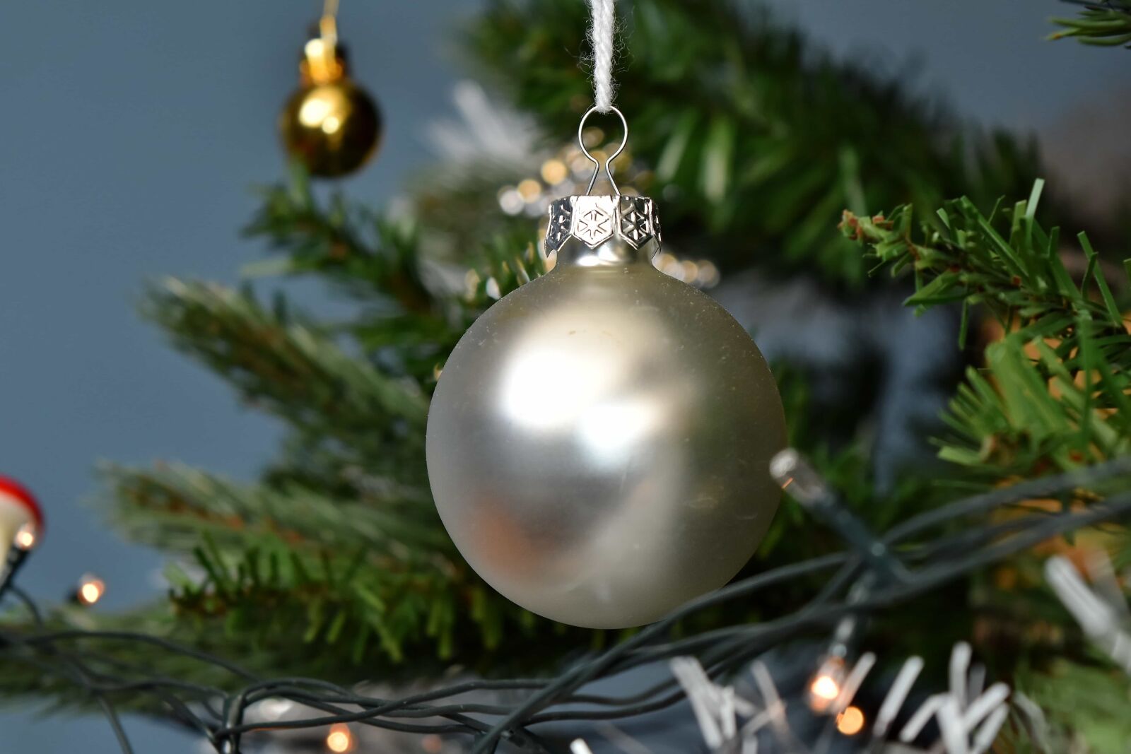 Nikon D5500 sample photo. Christmas tree, decoration, grey photography