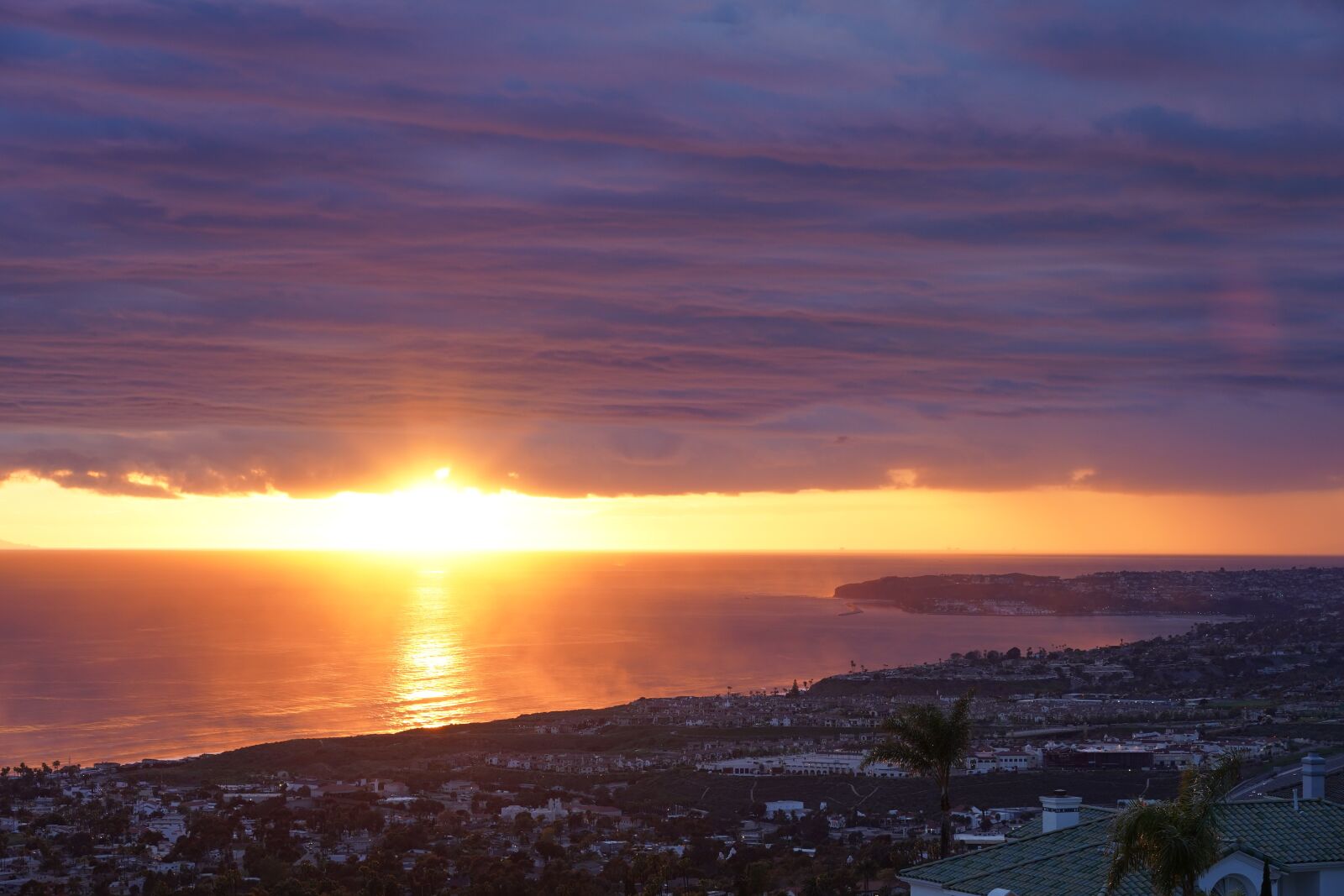 Sony a7 III + Sony FE 24-105mm F4 G OSS sample photo. Ocean sunset through clouds photography