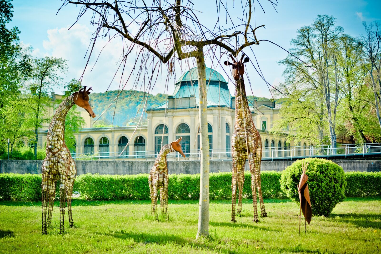 Nikon D7100 sample photo. Wire figures, sculpture, giraffes photography