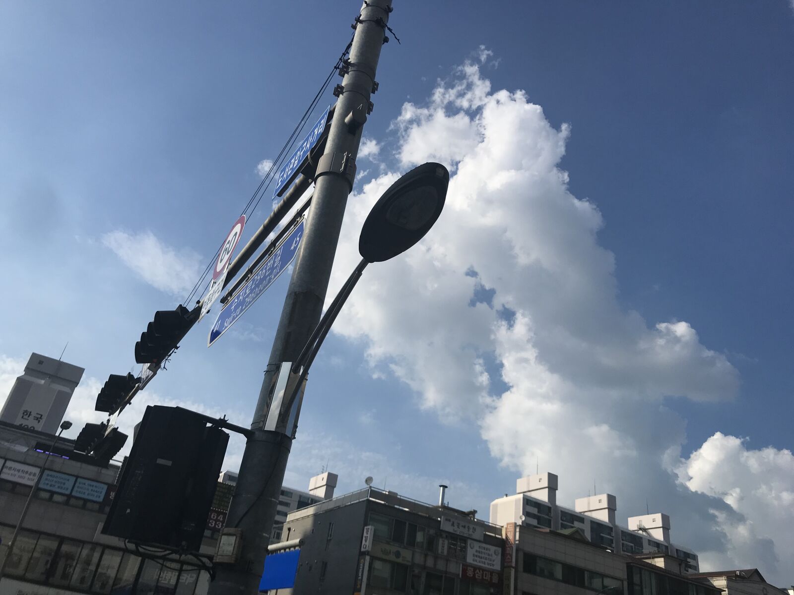 iPhone 7 back camera 3.99mm f/1.8 sample photo. Sky, the traffic light photography