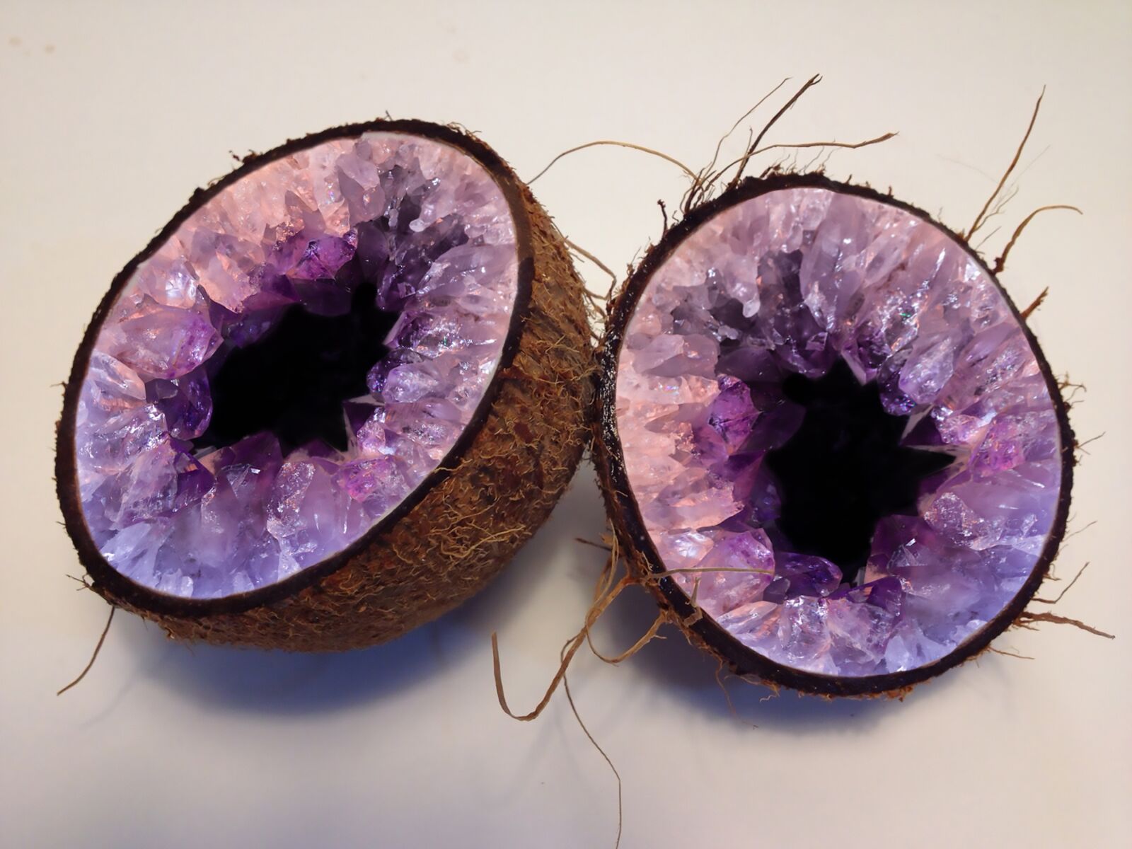 Apple iPhone 4S sample photo. Coconut, geode, crystals photography