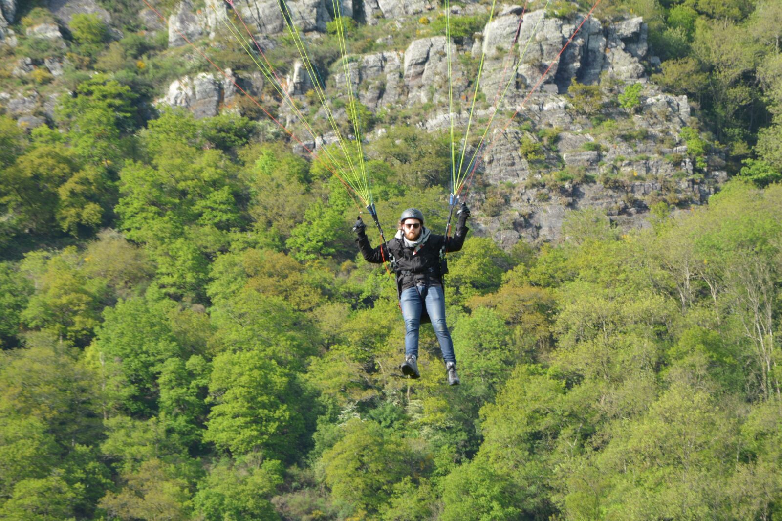 Nikon D5200 sample photo. Paragliding landing, paraglider arises photography