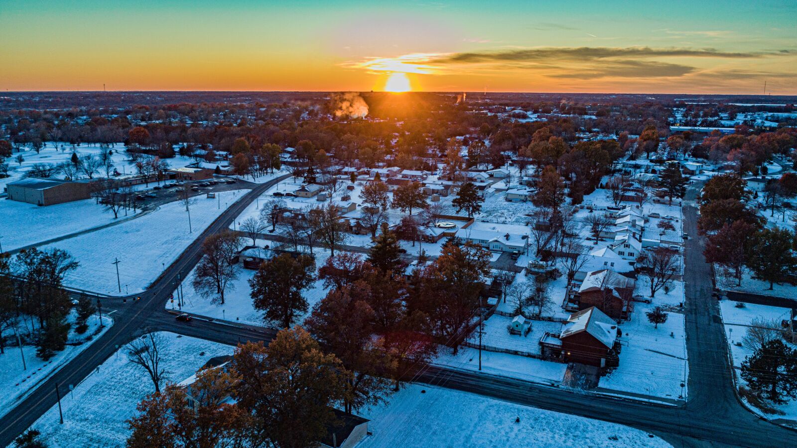 DJI FC6310 sample photo. Winter, sunset, snow photography