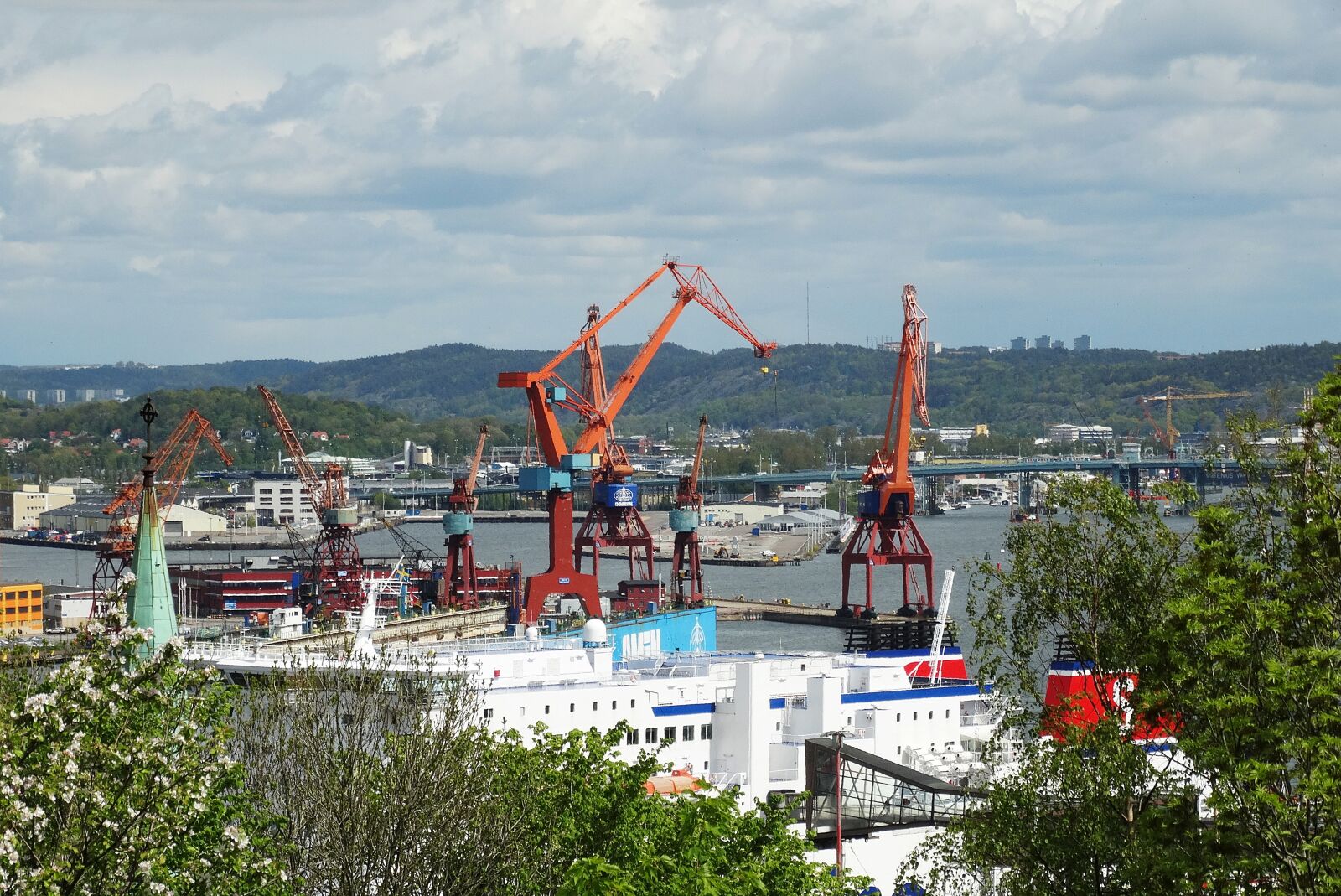 Sony Cyber-shot DSC-HX300 sample photo. Gothenburg, port, cranes photography
