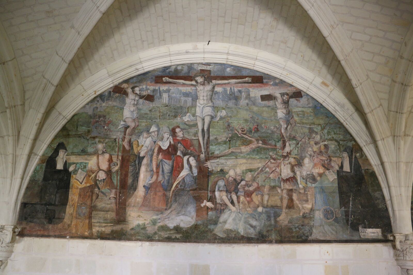 Canon EOS 70D + Canon EF-S 18-135mm F3.5-5.6 IS sample photo. Crucifixion, fresco, church photography