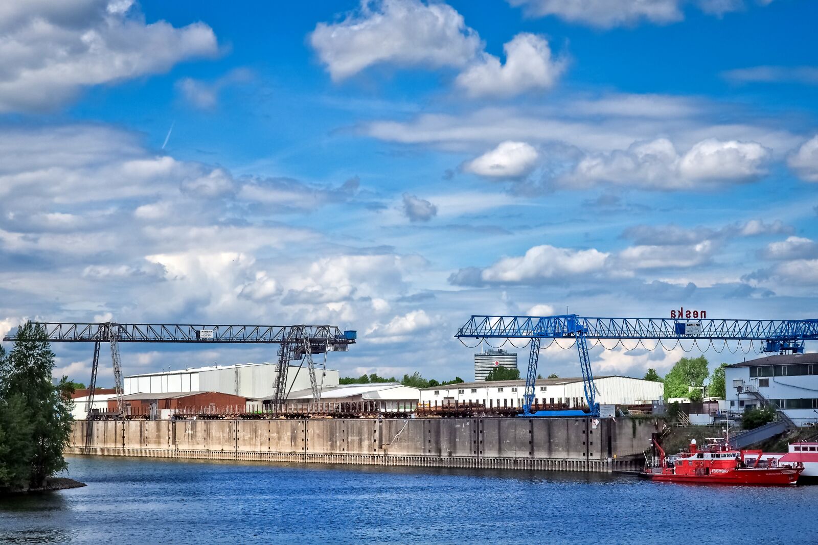 Olympus OM-D E-M10 sample photo. Port, harbour cranes, inner photography