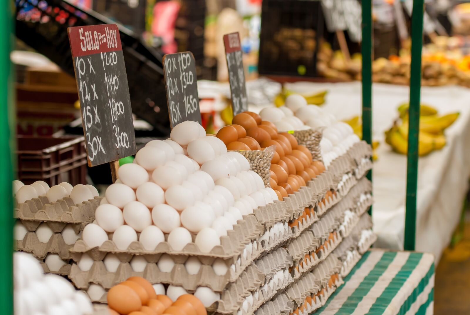 Nikon D200 sample photo. Eggs, market, sell photography