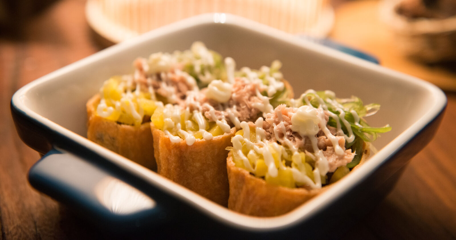 Nikon AF-S Nikkor 24-70mm F2.8G ED sample photo. Three, tacos, on, black photography