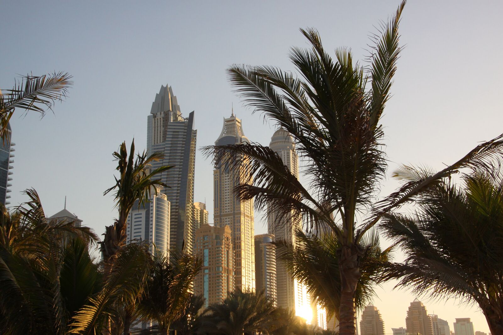 Canon EOS 50D sample photo. Dubai, skyscrapers, sunset photography