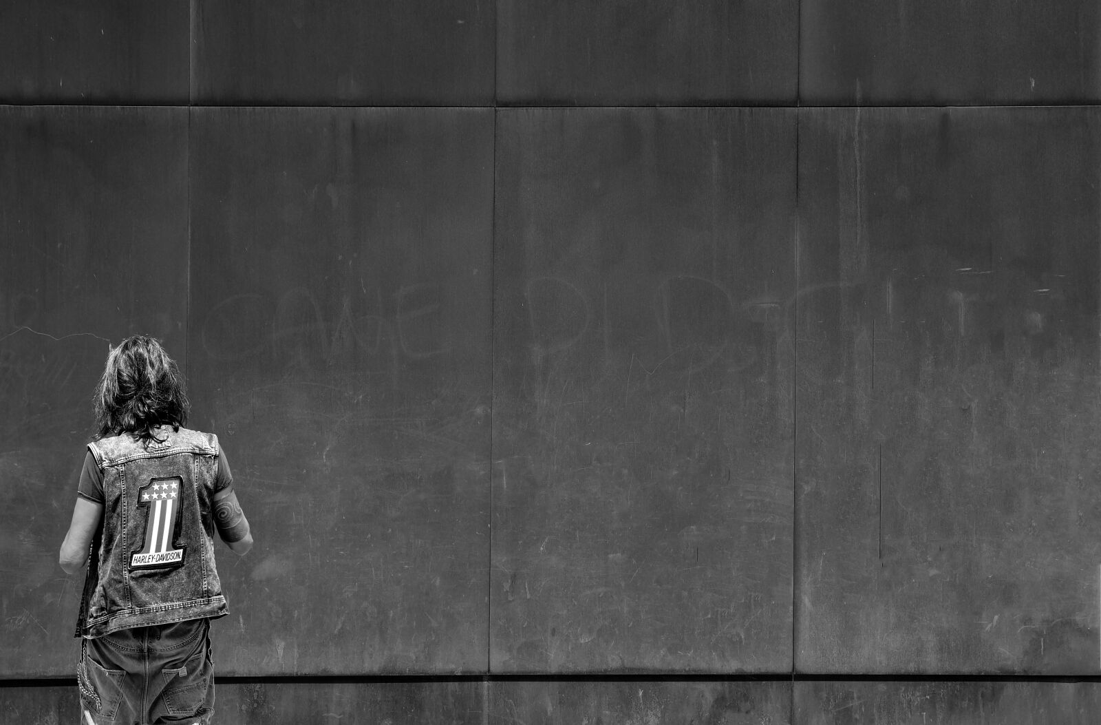 Nikon D750 sample photo. Wall, man, rusted photography