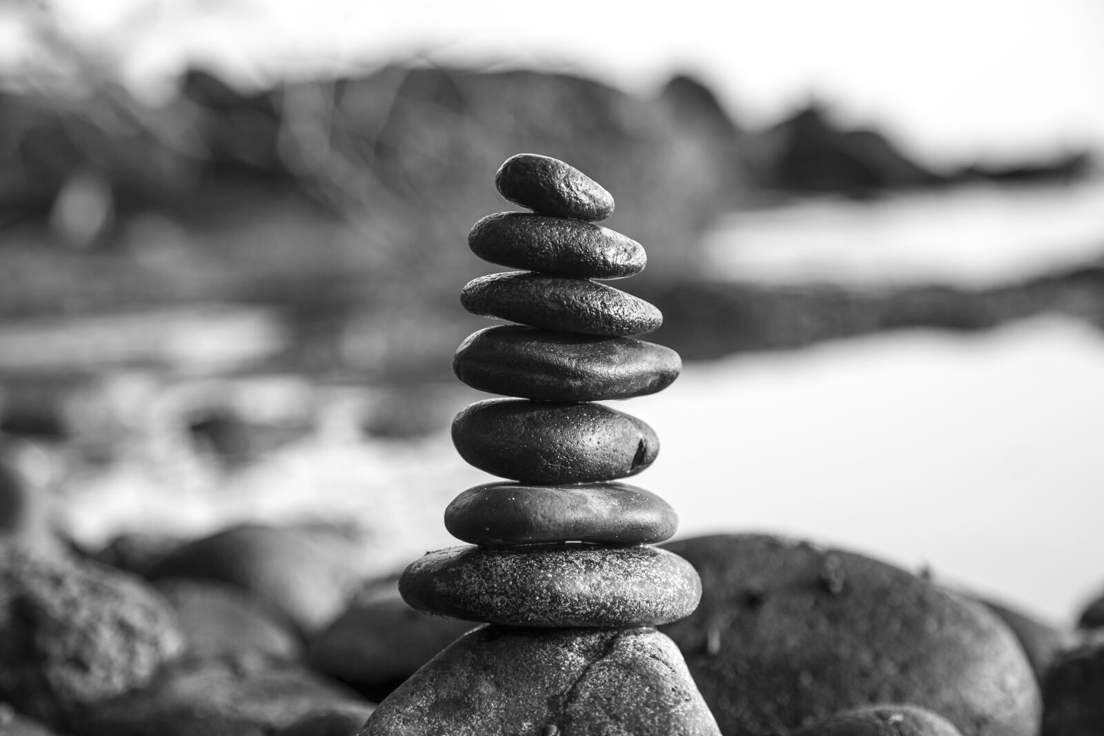 Canon EOS 6D + Canon EF 24-105mm F4L IS USM sample photo. Stones, black and white photography