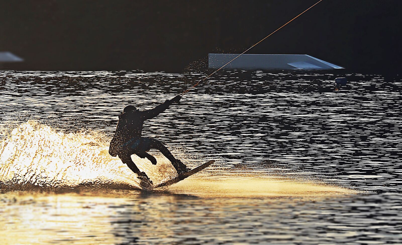 Canon EOS M50 (EOS Kiss M) sample photo. Wakeboarding, silhouette, water sports photography
