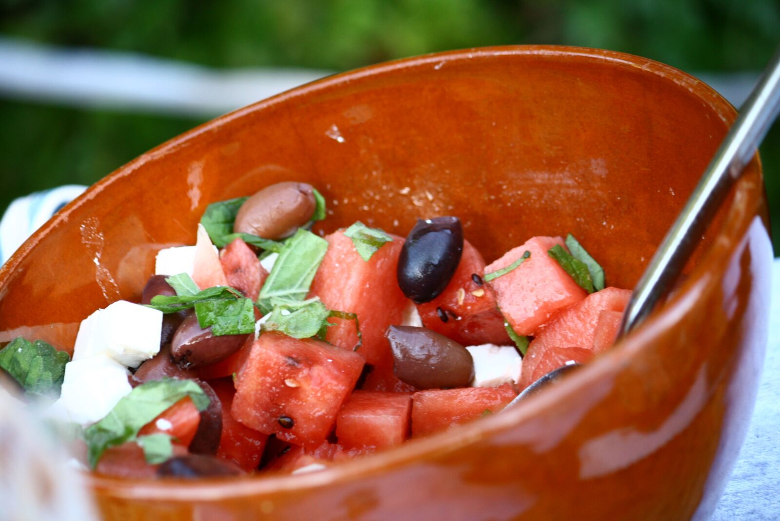 Canon EOS 400D (EOS Digital Rebel XTi / EOS Kiss Digital X) sample photo. Salad, olives, water melon photography