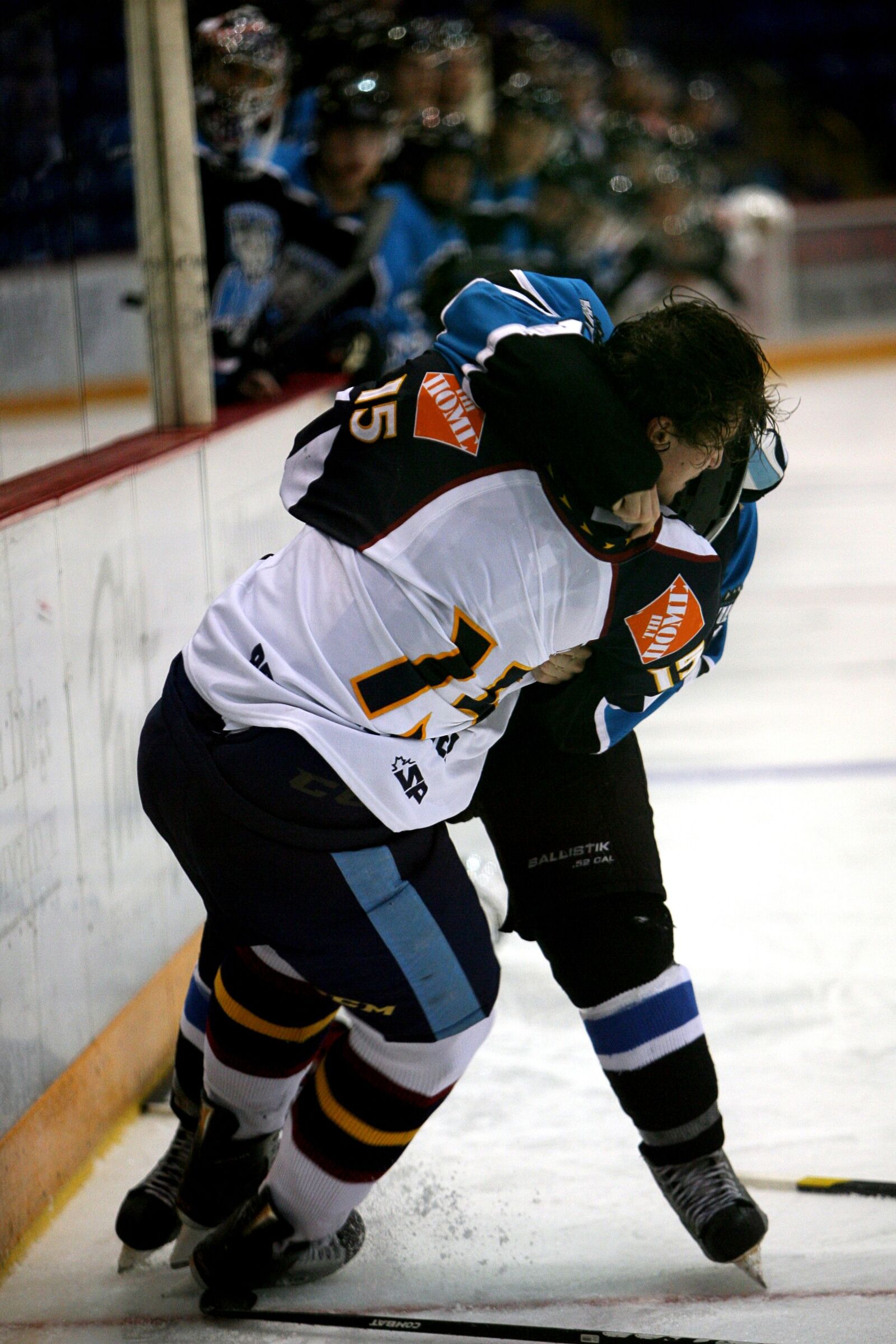 Canon EOS-1D Mark II N sample photo. Hockey, fight, ice rink photography
