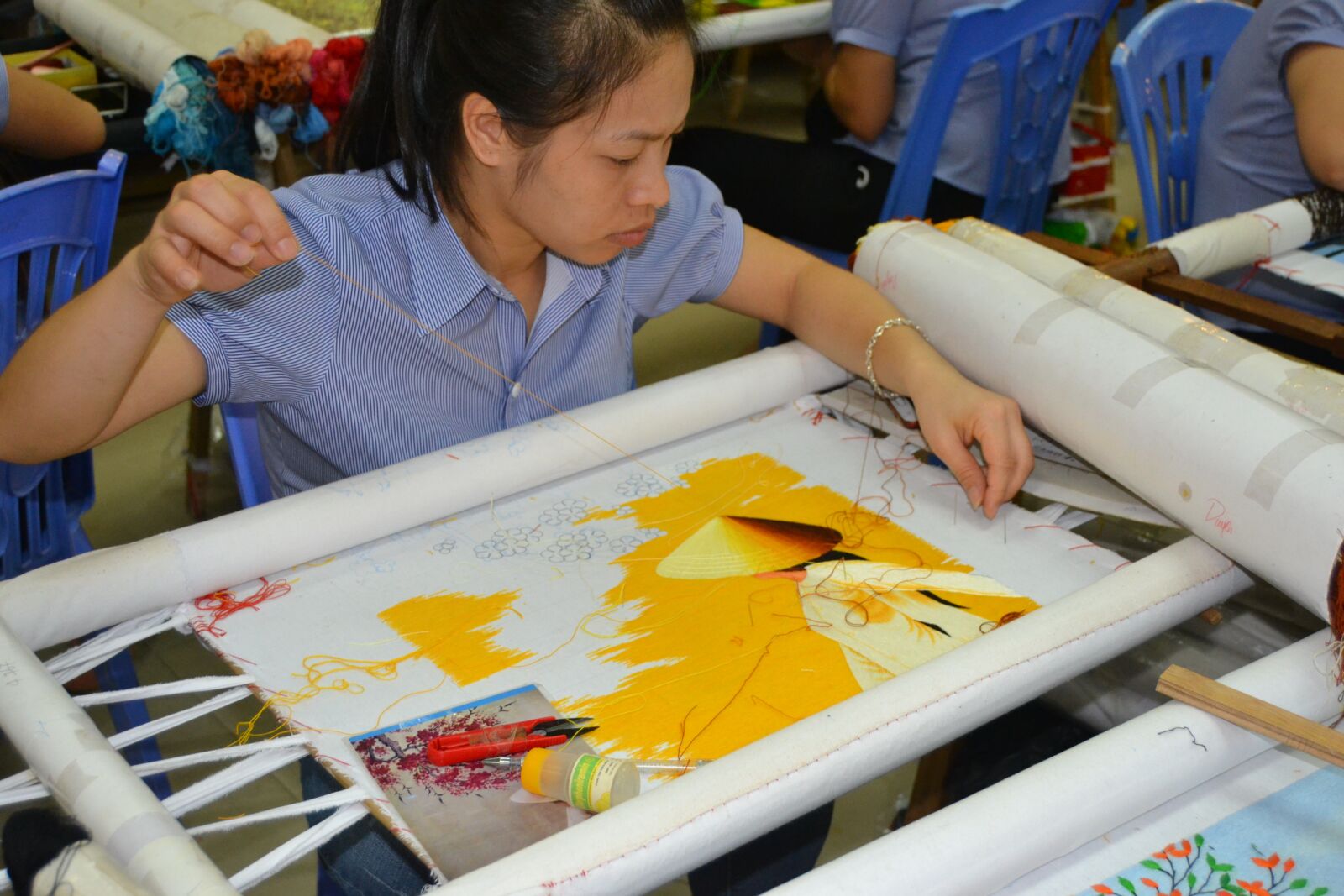 Nikon D3100 sample photo. Work, embroidery, people photography