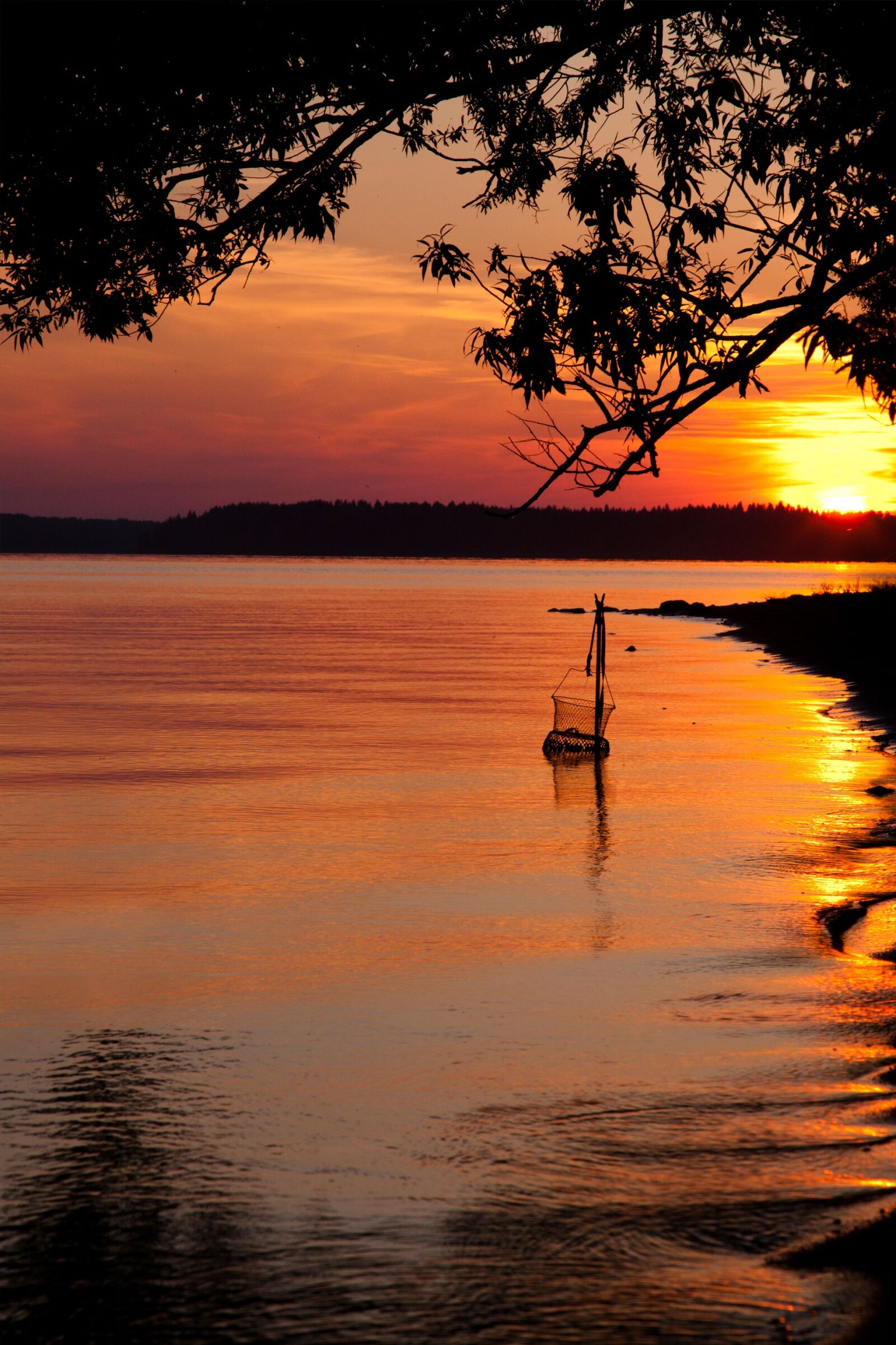 Canon EOS 5D Mark II sample photo. Sunset, fishing, lake photography