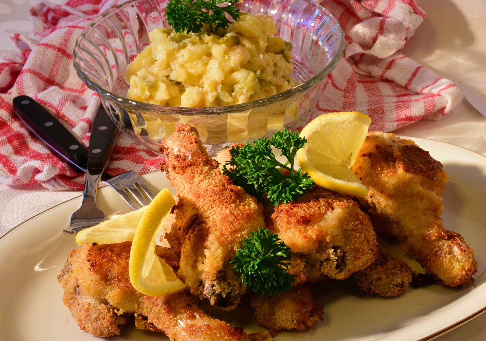 Nikon D7200 sample photo. Chicken, baked chicken, potato photography
