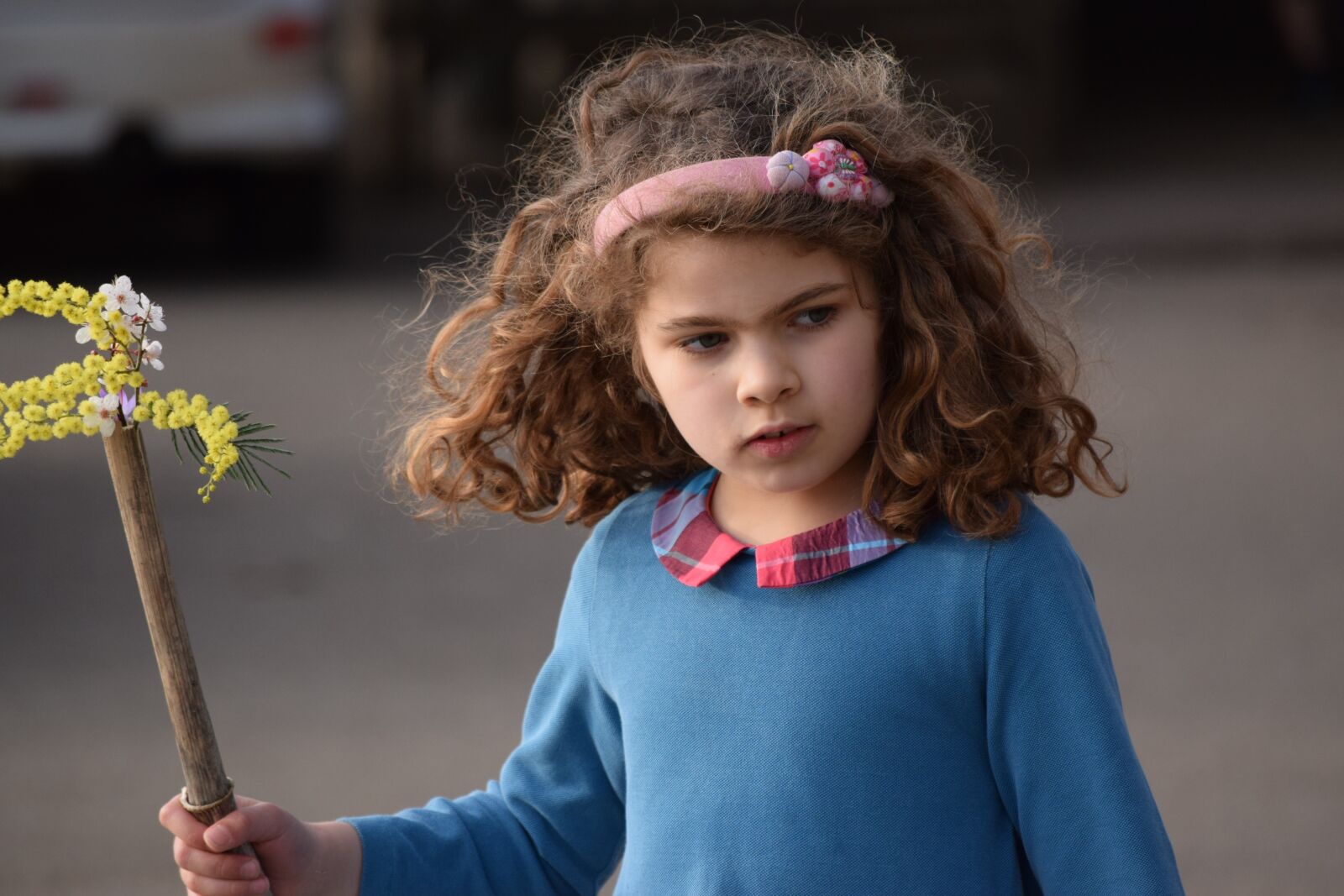 Nikon D5300 sample photo. Curly, girl, holding stick photography