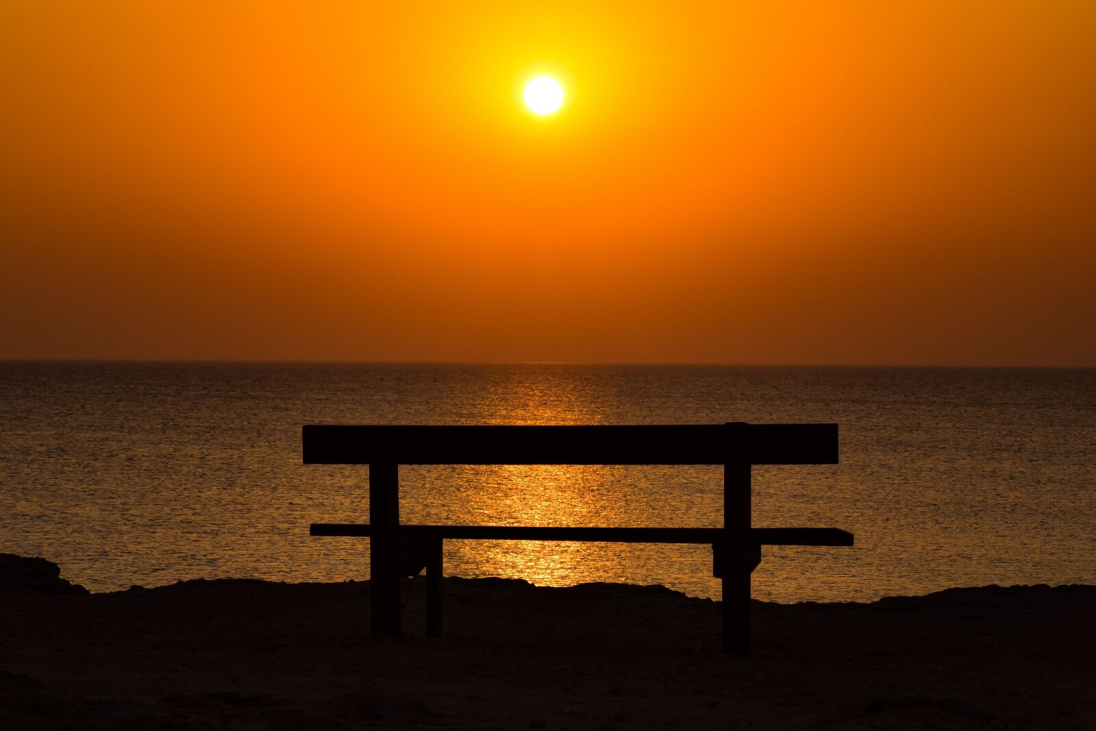 Nikon D3300 sample photo. Bench, sunset, sea photography