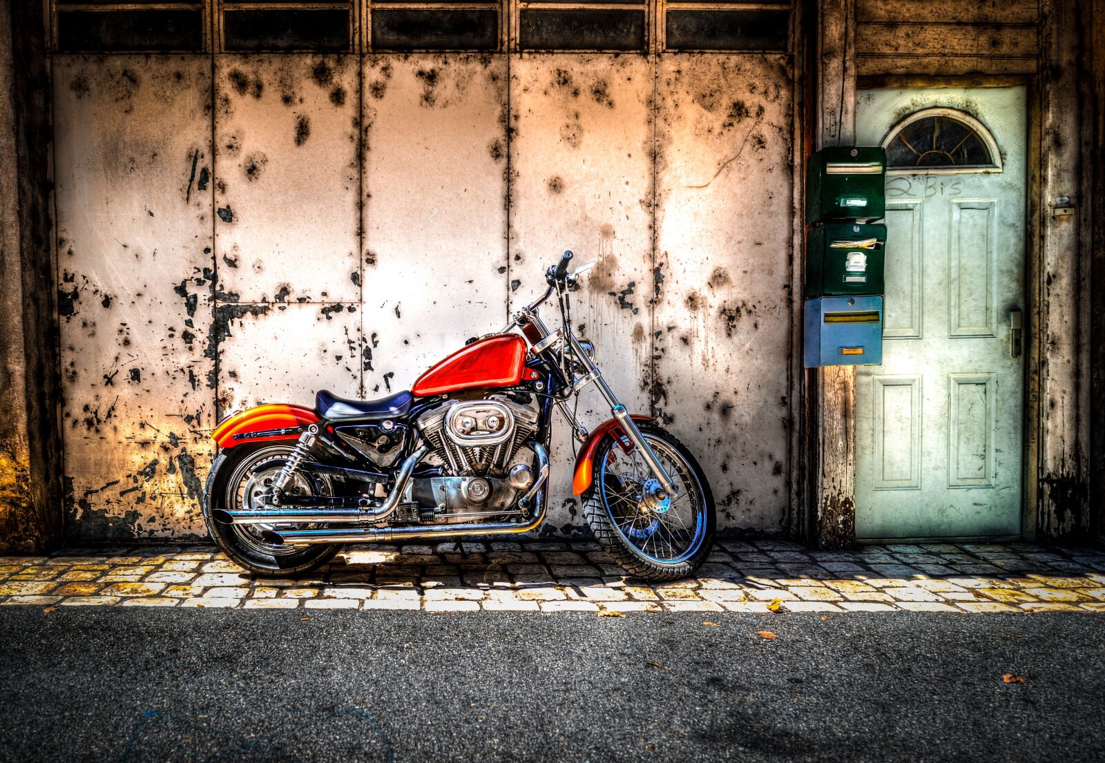Nikon D610 sample photo. Parked, motorcycle, motorbike photography
