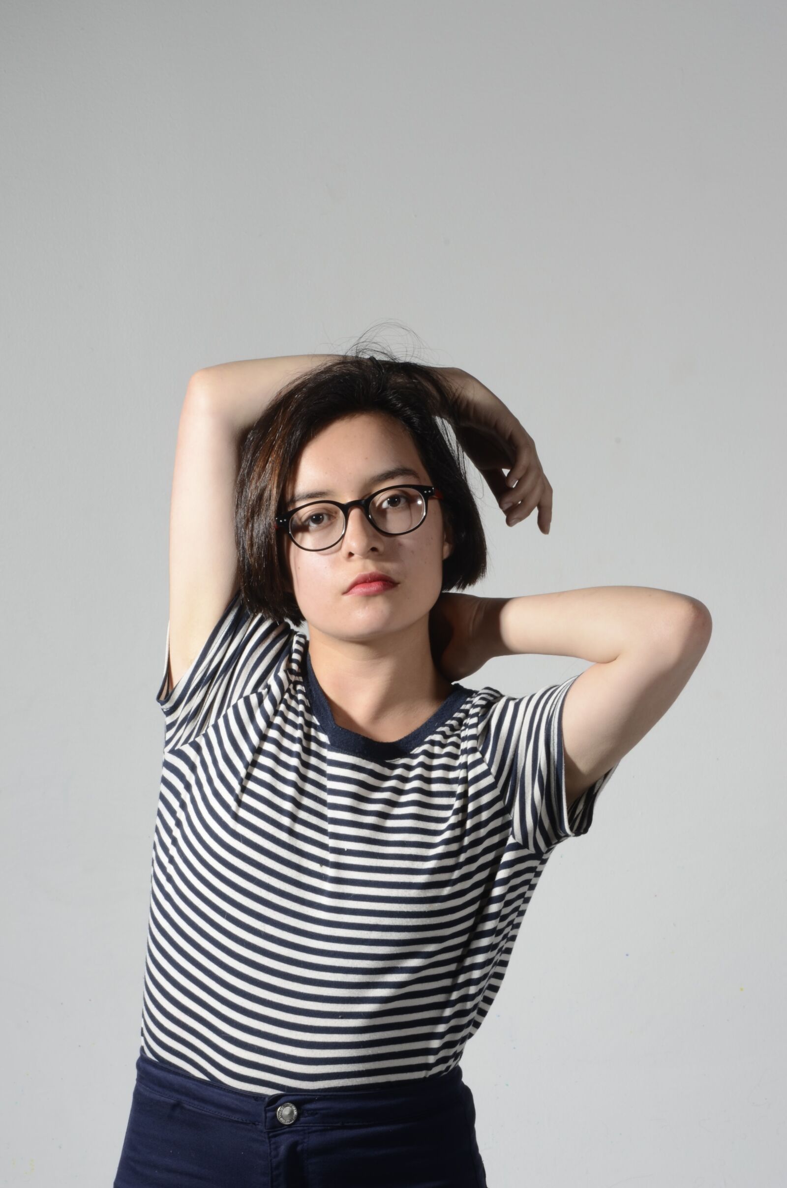 Nikon D5100 sample photo. Fashion, stripes, sunglasses photography