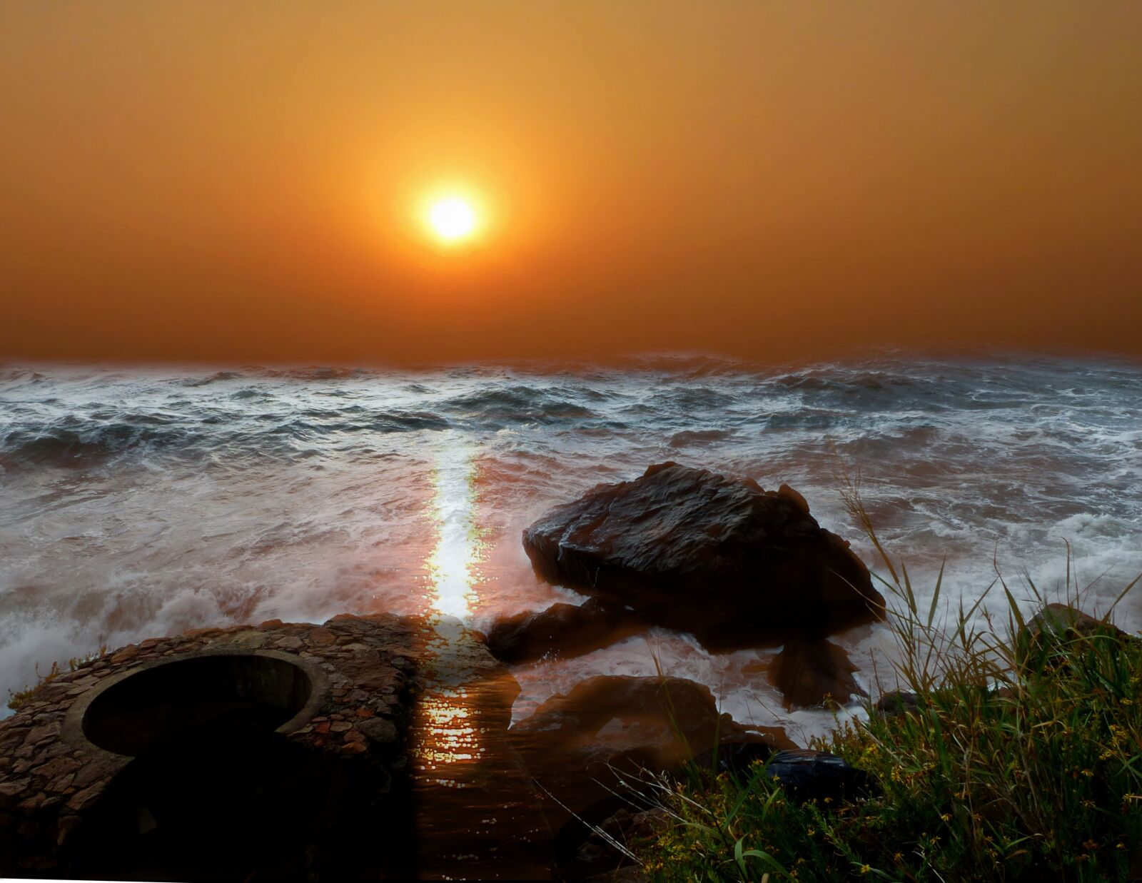 Panasonic Lumix DMC-FZ200 sample photo. Sunset, sea, ruin photography