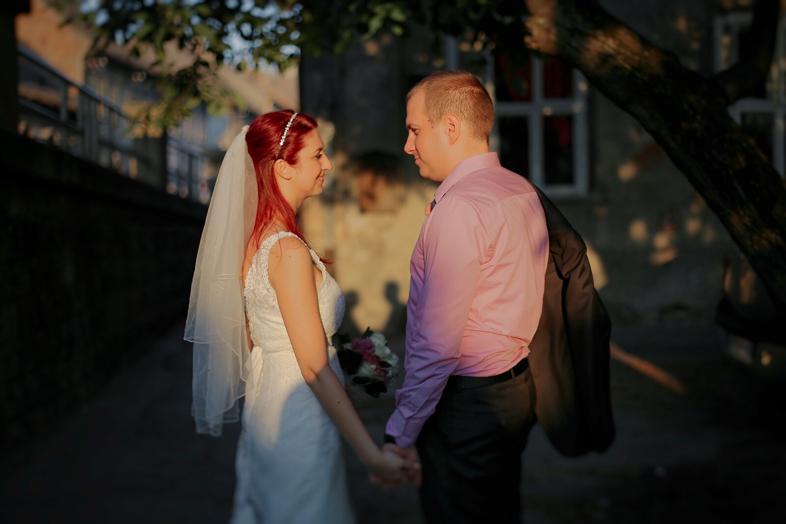 Canon EOS 6D + Canon EF 50mm F1.4 USM sample photo. Bride, sunrise, groom, shadow photography