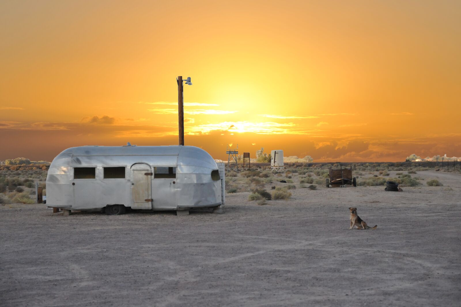 Nikon D700 sample photo. Sunset, side, caravan photography
