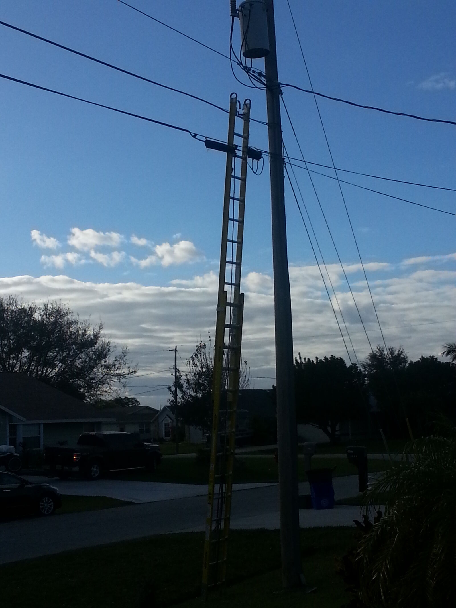 Samsung Galaxy S3 sample photo. Extension, ladder, by, powerlines photography