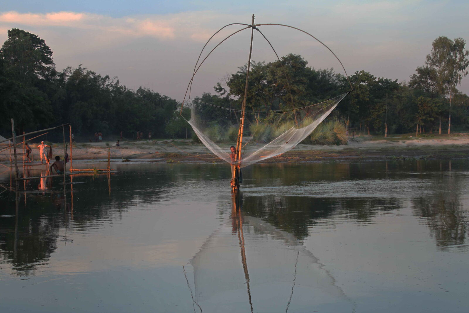 Canon EOS 500D (EOS Rebel T1i / EOS Kiss X3) sample photo. Bangladesh, canal, fisherman, nature photography
