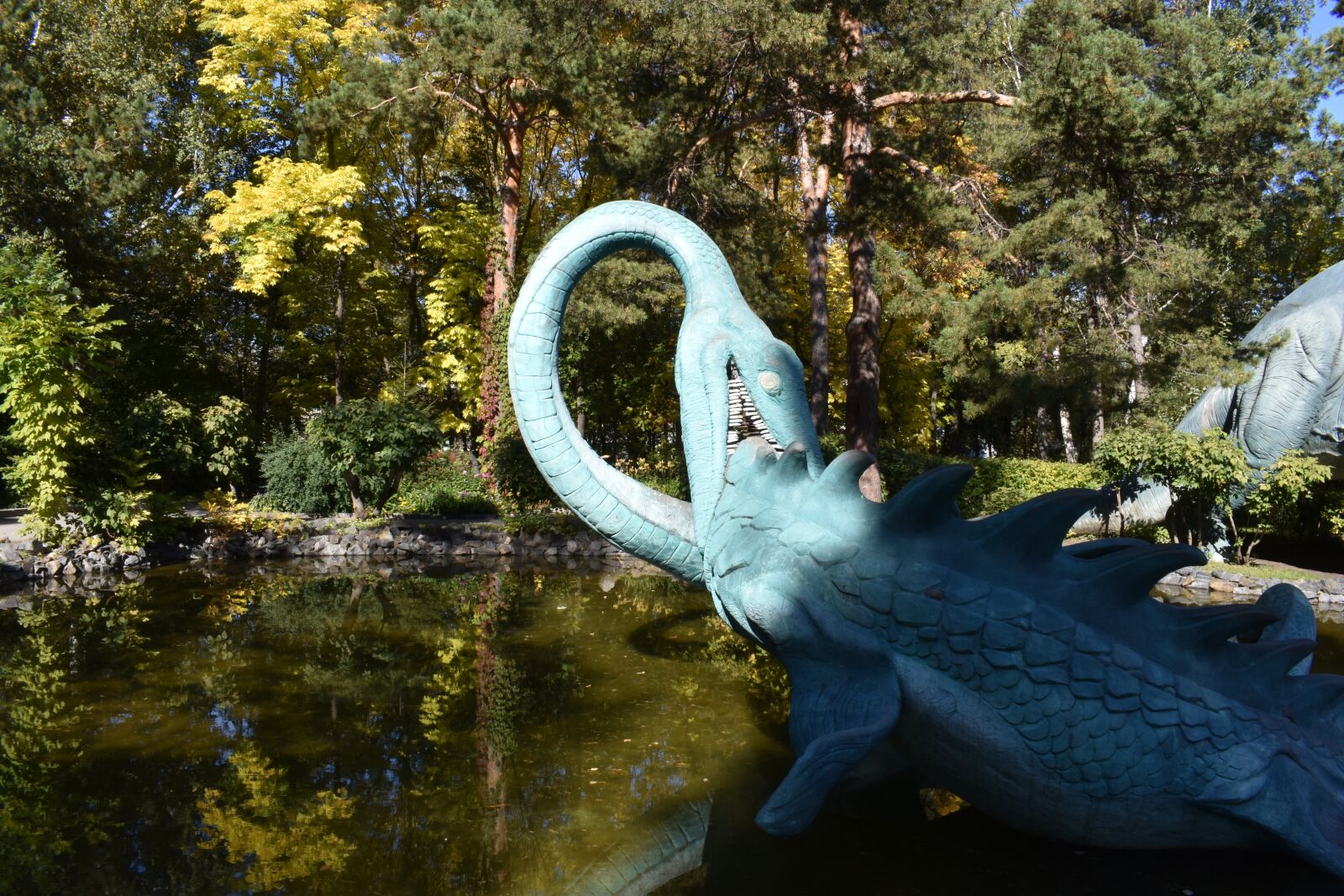 Nikon D3400 sample photo. Sculpture, dinosaur, dino photography