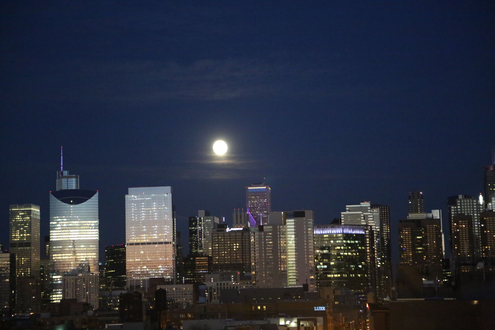 Canon EOS 5D Mark III sample photo. Chicago, moon, rise photography