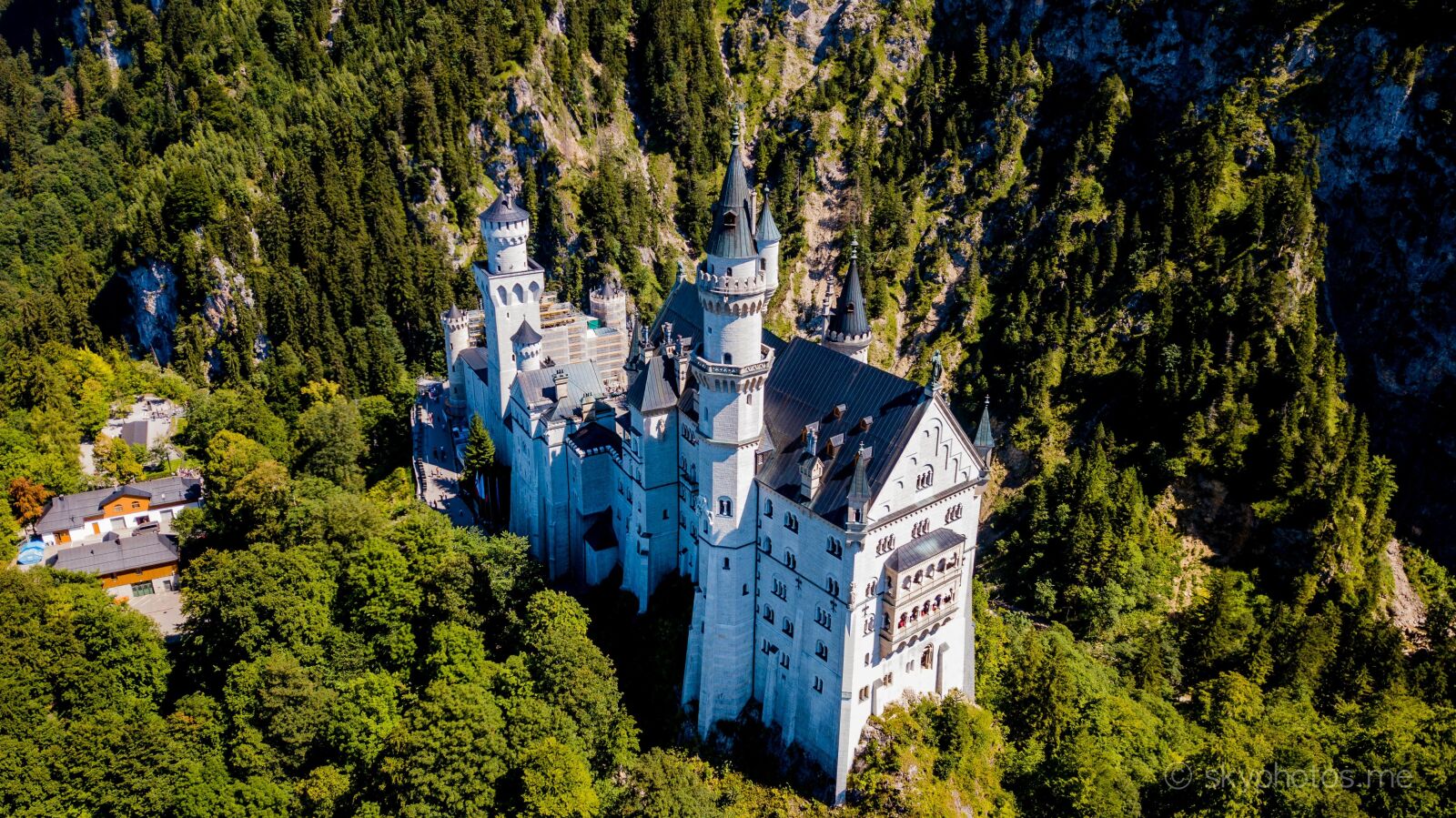 DJI FC220 sample photo. Neuschwanstein, castle, drone photography