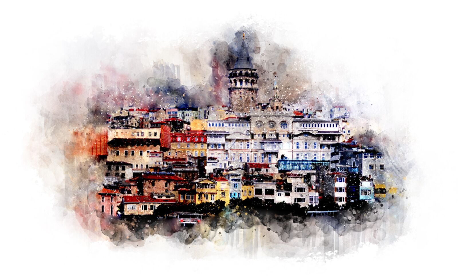 Nikon D5100 sample photo. Galata tower, istanbul, watercolor photography